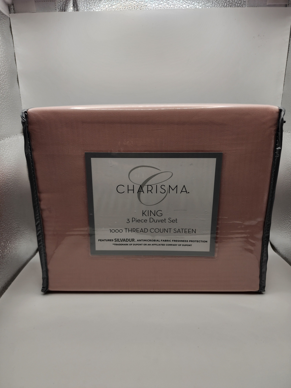 Charisma King 3-Piece Duvet Set in Blush Pink